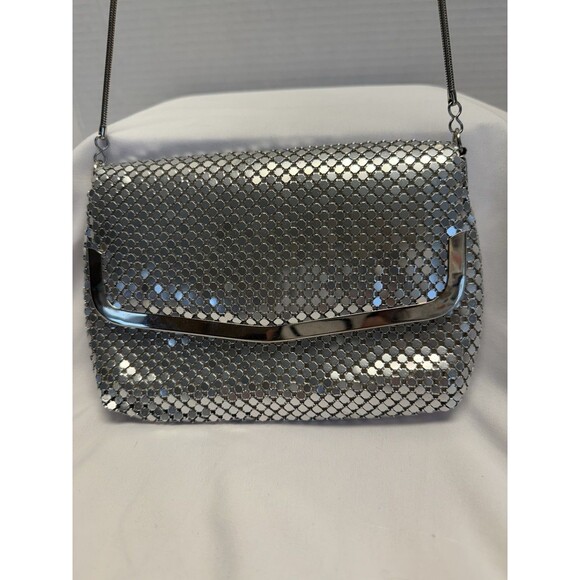 Silver Carlyle  Metal Mesh Sequence, Evening Purse/Bag  Shoulder Chain - Picture 3 of 13